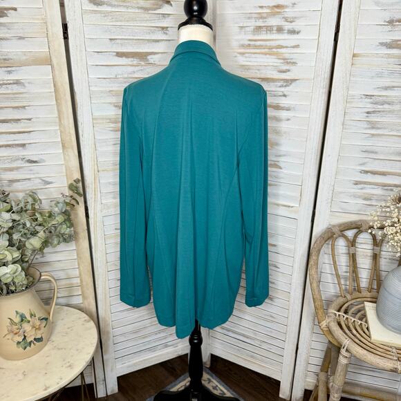 J. JILL WEAREVER COLLECTION Women's L Ponte Knit Button Blazer Career Beachy - Picture 4 of 15